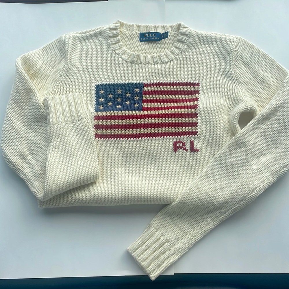 Ralph Lauren Flag Cotton Crewneck Sweater